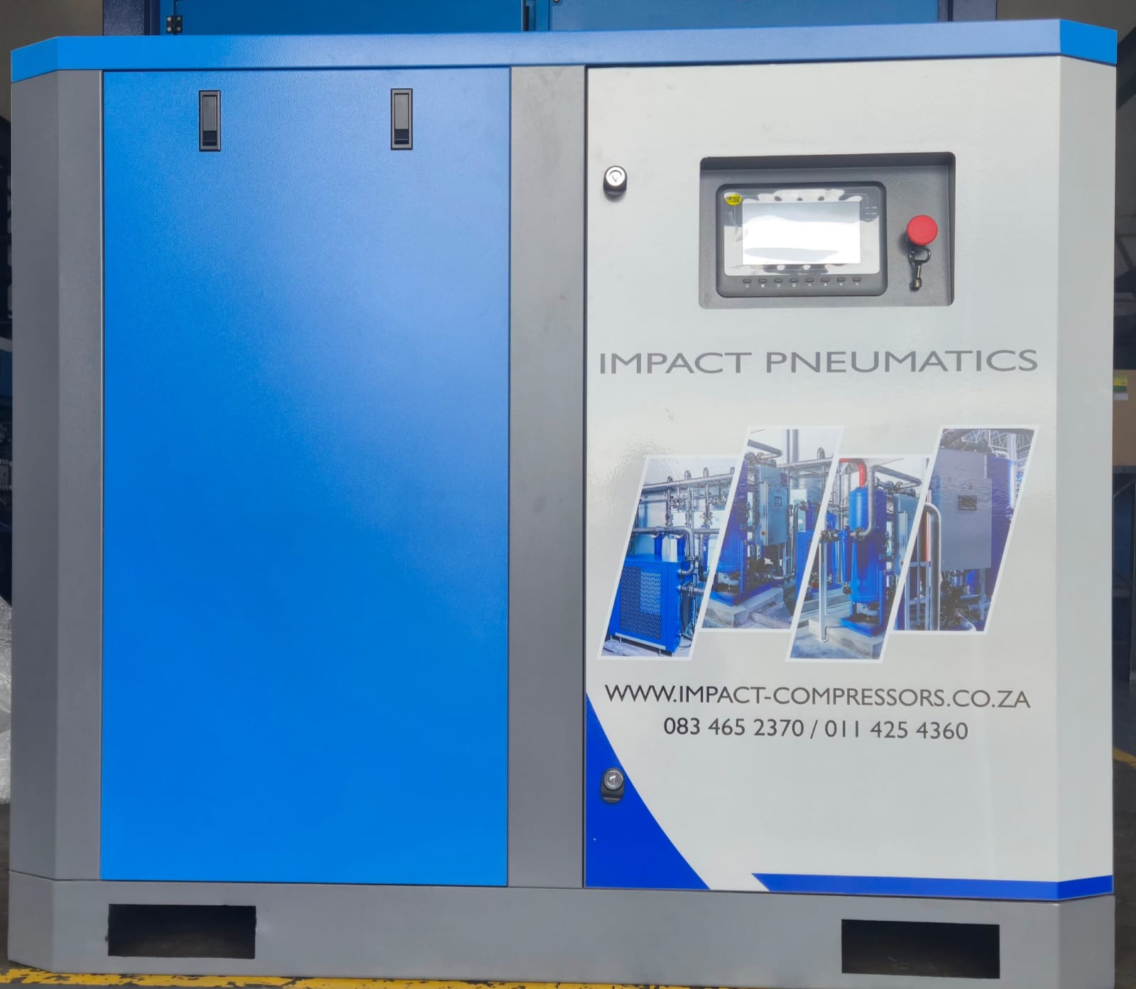 Impact Pneumatics branded screw compressor